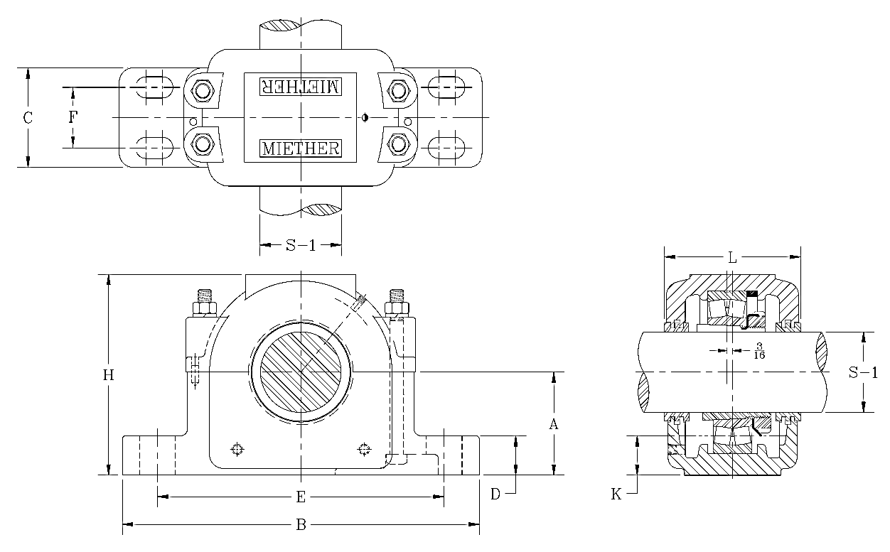 SAF038K - SAF230K Series, Tapered Bore, Cast Iron, Split Blocks, Pillow ...