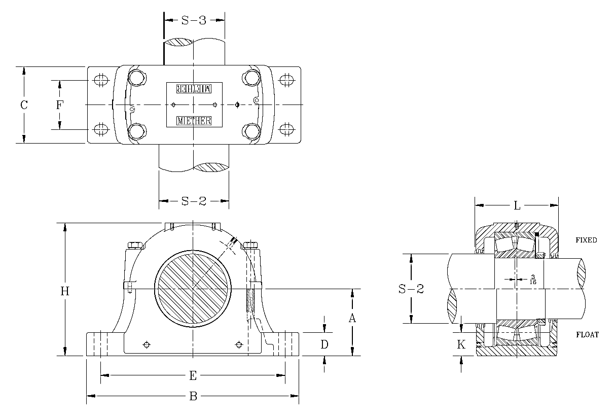 SDAF22230 - SDAF200 Series, Heavy Duty Straight, Cast Iron, Split ...